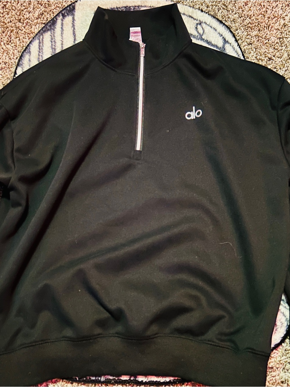 ALO Yoga Men’s Black Half-Zip Pullover Sweatshirt